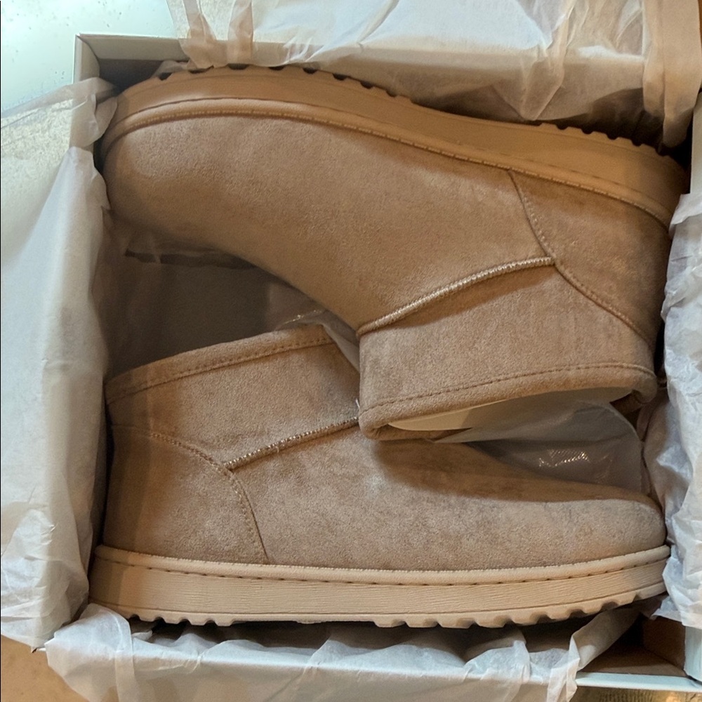 Tan Suede Ankle Boots— BRAND NEW